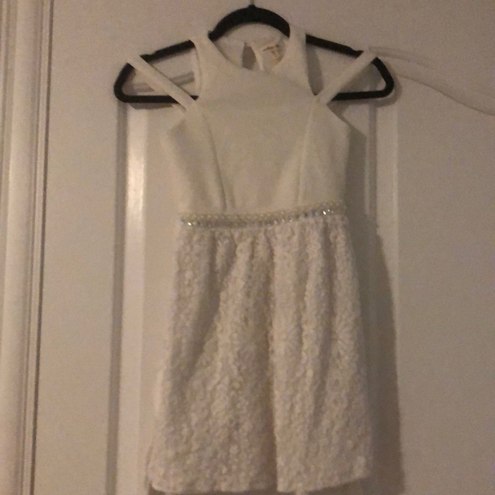 Cute white formal wedding dress.
